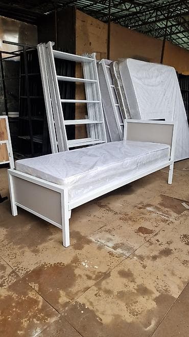 кровать железный односпалка: Металлическая односпальная кровать с изголовьем и изножьем из ЛДСП — 6