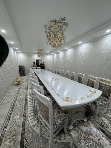 Стол и стул для зала, цвет - Белый