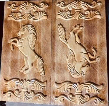 Набор деревянных нард с уникальной резьбой, изображающей львов, орлов