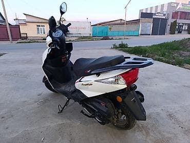 мотоциклы квадроциклы: Скутер (бензиновый), белый, спортивный дизайн. Основные — 4