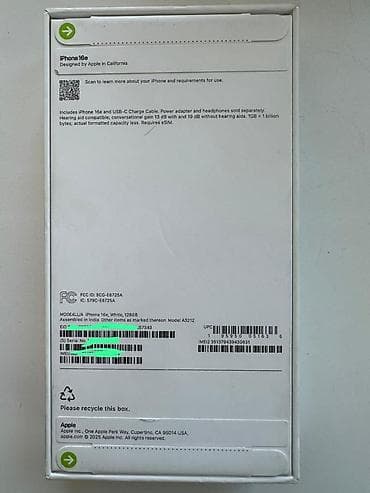я ищу телефон айфон: IPhone 16e, Новый, 128 ГБ, White Titanium, Коробка — 2