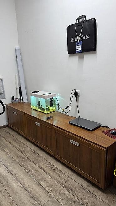 Тумба и подставка для телевизора, Напольная, Дерево, цвет - Коричневый