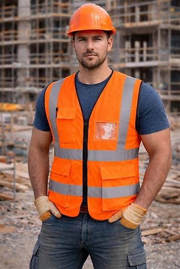 строительный одежды: Сигнальный жилет повышенной видимости - Цвета: лимонный и оранжевый - — 2