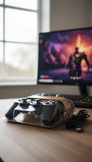 Джойстики на компьютер проводные новые двойные и одинарные at lalafo.kg Джойстики на компьютер проводные новые двойные и одинарные