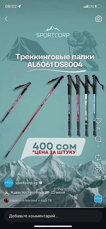 Медтовары: Треккинговые палки SPORTCORP AL6061 DS8004 - Материал: алюминий — 1