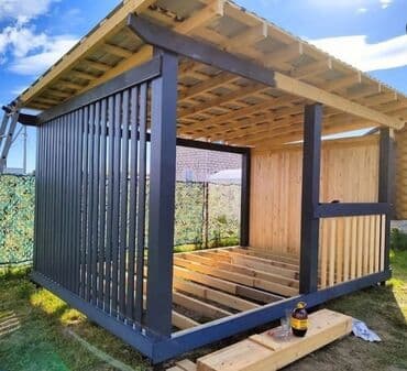 диван из палета: Тапчан 3 x 3 x 2 м, Металл — 22