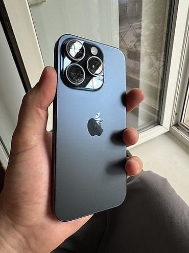 iphon 10: IPhone 15 Pro, Б/у, 128 ГБ, Blue Titanium, Коробка, 86 % — 1