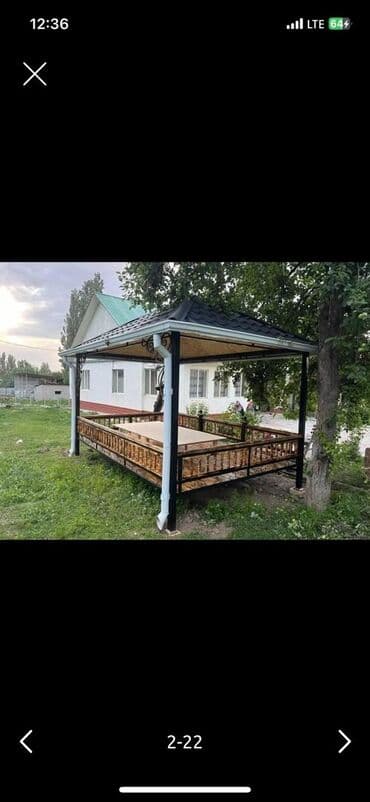 деревянная садовая мебель: Тапчан 3 x 3 x 3 м, Металл — 26