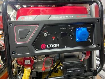 generator: Бензиновый генератор Edon с красным корпусом и черной металлической — 2