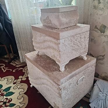 дом вещи: Продаю сундук 3 шт., деревянные очень красивые, цвет айвори — 4