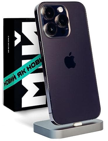 IPhone 14 Pro, Б/у, 256 ГБ, Deep Purple, Зарядное устройство, Чехол, Кабель, 89 %