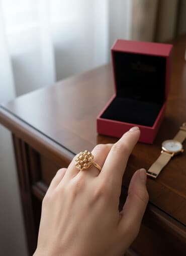 букет невесты искусственный: Кольцо, Коктейльное, Проба 585, Женские, Янтарь, Новый — 2