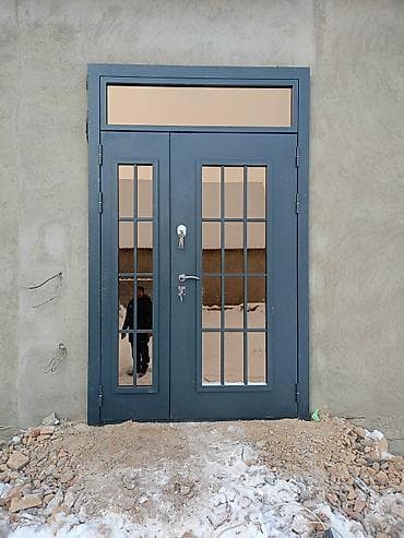 диван бир адамдык: Үйлөр жана батирлер үчүн эшик, Металлдан, Бир эшиктуу, Айнек менен, түсү - Боз — 7