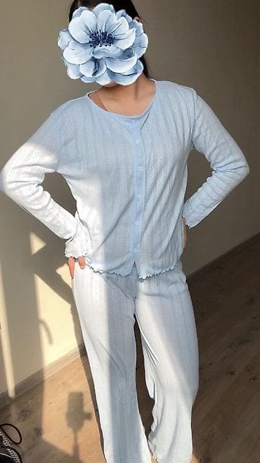 надом брюки: Женский домашний комплект (пижама) из мягкого трикотажа - Состав — 3