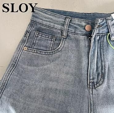 Айымдардын кийими: Широкие джинсы SLOY Размер М - Фасон: свободные прямые штанины с — 5