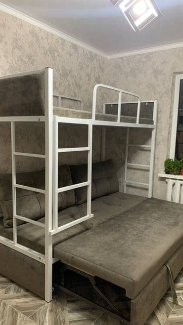 двухъярусная кровать диван: Кровать двухъярусный Раскладной Кровать Полимерная порошковая — 5