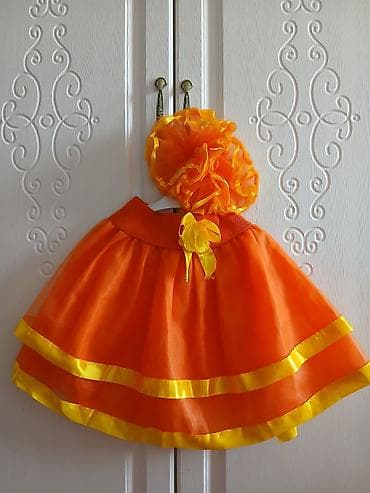 royana dates: Детская оранжевая юбка с бантиком — 1