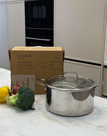 Кухонные принадлежности: Кастрюля Granhel Mido Series, объем 7,3 л. - Материал: нержавеющая — 1