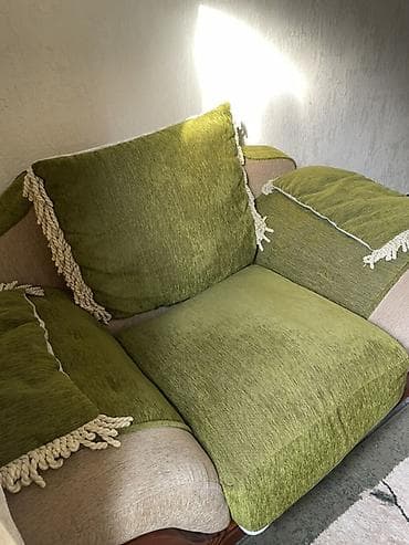 диван бегимай: Ашкана үчүн жумшак бурчек, түсү - Саргыч боз — 4