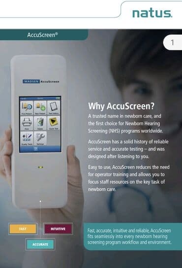 Кантемиров Манас: Прибор для скрининга слуха у новорожденных AccuScreen