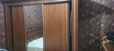 Спальный гарнитур, Двуспальная кровать, Дерево, цвет - Коричневый