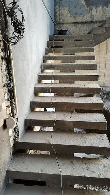 шкаф для дома и офиса: Бетонная лестница Для дома, Форма лестницы: Много-маршевая — 2