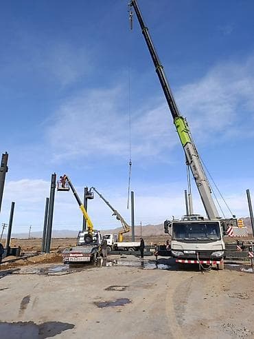 ассенизаторские услуги: Услуги автокрана и автовышки для монтажа металлоконструкций - Подъем — 1