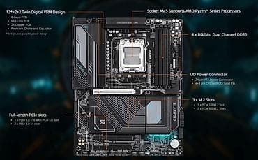 rx 9070xt: Материнская плата для ПК, Новый, Gigabyte, AM5, ATX — 5