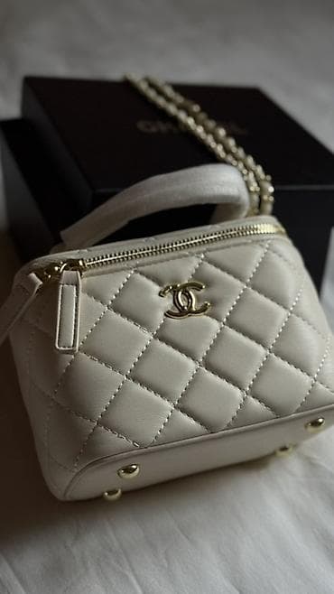 барсетка кожанный: Классическая сумка, Chanel, Материал: Комбинированный материал, Застежка на молнии, Женские — 1