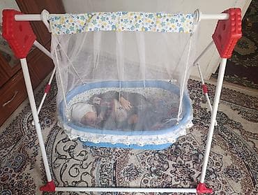 батут сатылат: Люлька, Колдонулган, Бешик, Металл, түсү - Көгүлтүр — 2