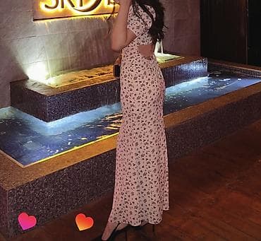 Жеке буюмдар: ⸻ 🤍 Длинное платье с цветочным принтом 🤍 Элегантное приталенное — 1