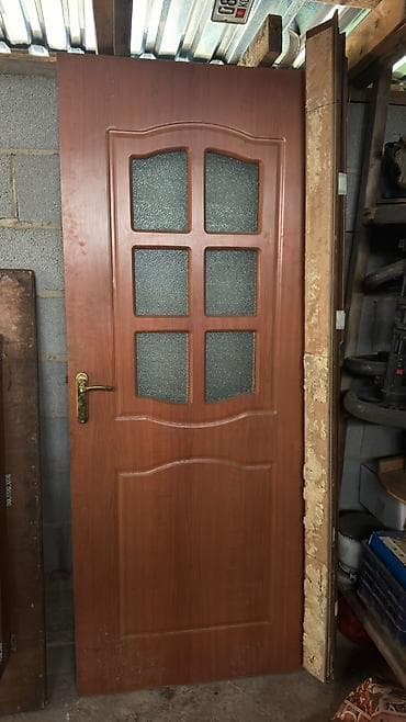 Двери и комплектующие: Межкомнатная дверь, Б/у, Со стеклом, Одностворчатая — 1