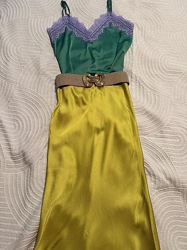 Юбки: Очень эффектная шелковая юбка Massimo Dutti в трендовом lime оттенке 💛 — 2