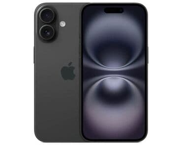 IPhone 16, Б/у, 256 ГБ, Черный, Зарядное устройство, Защитное стекло, Чехол, 96 %