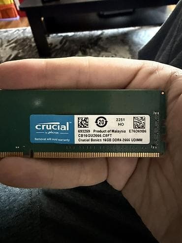 Компьютерлер, ноутбуктар жана планшеттер: Оперативдик эс-тутум, Crucial, 16 ГБ, DDR4, 2666 МГц — 2