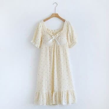 белая ночная сорочка: Ночная сорочка, Муслин, Длинная модель, M, S, 2XS — 9