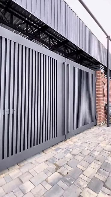 Современные металлические ворота из стали для частного дома или — 2