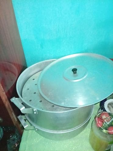 Суу үчүн кулерлер: Алюминиевая пароварка/мантышница с крышкой. - Материал: легкий — 1