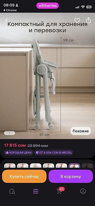 Детский стульчик для кормления+ шнзлонг Little Hedonist, серый - — 2