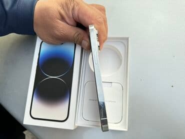 iphone 16 бишкек: IPhone 14 Pro, Колдонулган, 128 ГБ, Ак, Куту, 84 % — 5