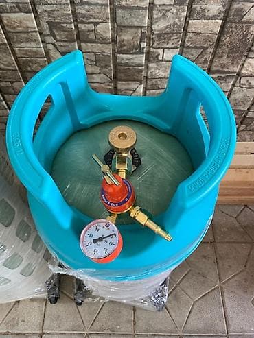 газовый баллон с редуктором: Композитный газовый баллон, Другой бренд, Наполнение: Пропан, В розницу — 1