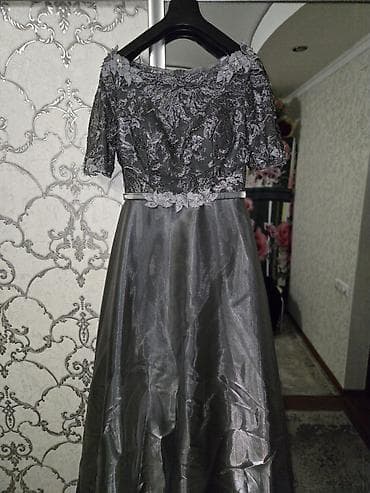 Шубы: Вечернее платье, А-силуэт, Длинная модель, Шифон, С рукавами, Стразы, M — 3