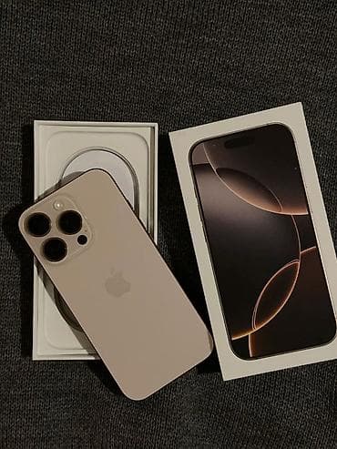konka oled: IPhone 16 Pro, Б/у, 256 ГБ, Desert Titanium, Кабель, Коробка, 91 % — 1