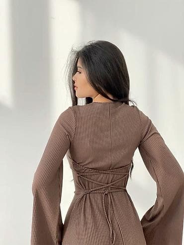 Плащи: Повседневное платье, Осень-весна, Длинная модель, Трикотаж, Лапша, Стандарт — 2