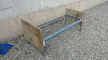 раскладушка военная: Металлическая детская односпальная кровать-рама с сетчатым основанием — 2