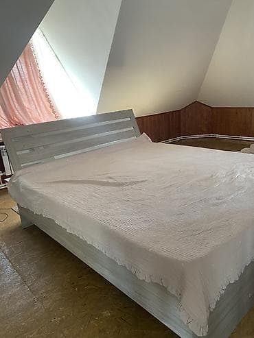 Дом и сад: Спальный гарнитур, Б/у, Двуспальная кровать, Шкаф, Комод, Россия, ДСП, Самовывоз, Платная доставка, цвет - Серый — 1