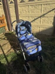 сколько стоит детская коляска: Коляска, цвет - Голубой, Б/у — 1