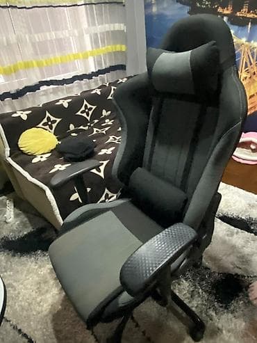 игравой кресло: Игровое кресло, С колесиками, цвет - Серый, Экокожа — 5