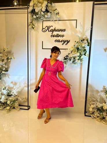 высокооплачиваемая работа для девушек бишкек: Очень красивое платье цвета фуксии. как Барби. ткань плотный. одела — 3