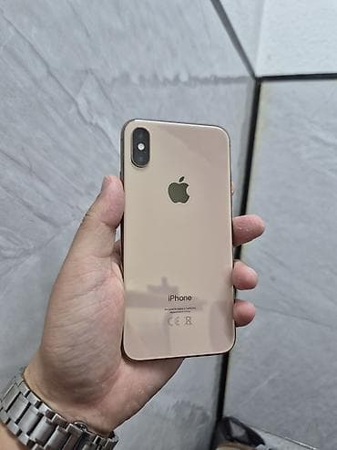 IPhone Xs, Б/у, 256 ГБ, Золотой, Защитное стекло, 100 %